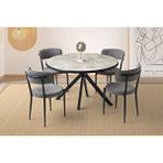 Erezoğulları Nova Alfa Yuvarlak Açılır Mdf Mutfak Masa Sandalye Takımı 70x120 Siyah