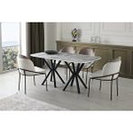 Erezoğulları Royal Masa High Gloss Siyah Mutfak Masa 4 Sandalye Seti 90*140