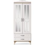 Erezoğulları Sahra 2 Kapılı 2 Çekmeceli Ekru Meşe 80X48X210CM Gardrop