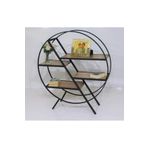erezoğulları Yuvarlak Ferforje Dekoratif Raflı Kitaplık 100x30x113cm