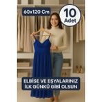 Erfa Plastik Ambalaj Askılı Uzun Elbise Poşeti 60×120 cm – Şeffaf Naylon – 10'lu Paket | Elbise, Kıyafet, Mont, Takım Elbise, Abiye Koruma Kılıfı - 10 Adet - 60x120 Cm Ölçüsü