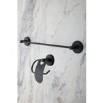 ERFAHOME Siyah Uzun Havluluk / Dar Kapaklı Tuvalet Kağıtlığı 2li Set