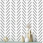 Erfoni Siyah Beyaz Soy ve Yapıştır Duvar Kağıdı Modern Balıksırtı Banyo için Temas Kağıdı 45 cm x 300 cm Geometrik Çıkarılabilir Duvar Kağıdı Soy ve Yapıştır Hat Kendinden Yapışkanlı Temas Kağıdı