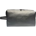 Erga Siyah Deri Portföy Clutch Erkek Traş Kozmetik Bakım Ve Günlük El Çantası
