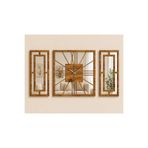 ERGEÇ TASARIM Aynalı 3’lü Dekoratif Duvar Saati 40 Cm + 40x20 Cm Atlantik Çam Pleksi MDF Modern Salon Seti
