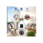 Ergin Group 4mp 4K Ultra Hd Çift Lens Ip Ampul Kamera Hareketli Dış Mekan Gece Görüş Wi-Fi Güvenlik Kamerası