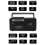 ErginGroup Taşınabilir Müzik Seti Kaset Çalar FM Radyo USB MP3 Player Bluetooth Hoparlör Retro Nostalji Radyo