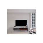 ERGLASS CAM 1.kalite Şömineli Tv Ünitesi Tv Sehpası Modern Ayaklı 170 Cm Kapaklı