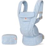 Ergobaby Omni Deluxe Soft Touch %100 Pamuklu (Serene Flowers) , 4 Farklı Taşıma Pozisyonlu Ergonomik Kanguru , 0-4 Yaş Yeni Doğan ve Küçük Çocuklar Için - İce Blue
