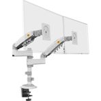 Ergoflex North Bayou Nb H180 17"-27" Çift Kol Amortisörlü Monitör Kolu 2-9 Kg Monitör Standı Beyaz