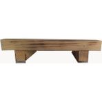 Ergonomi Market Aralıksız Tahtalardan Yapılan Eskitme Tarz Tahtalı Masa Altı Ayaklık - 50 x 40 x 10 cm - Kahverengi