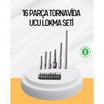 Ergonomik 16 Parça Bits Tornavida Uç Ve Adaptör Seti Mir76435084