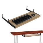 Ergonomik Ahşap Klavye Tepsisi Bilek Desteği ve Kol Dayanağı ile Kolay Montaj Kas Yorgunluğunu Giderir Siyah 54 cm