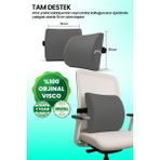 "ergonomik Bel Yastığı – Koltuk Konforunu Artıran Ortopedik Tasarım" - 53 x 37 cm - Gri