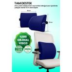 "ergonomik Bel Yastığı – Koltuk Konforunu Artıran Ortopedik Tasarım" - 53 x 37 cm - Lacivert