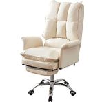 Ergonomik Bilgisayar Koltuğu, Yatırma Fonksiyonu, Ayak Desteği, Kollar ve Tekerlekler Rahat Çok Amaçlı Ofis Koltuğu, Beyaz-Tek Taraflı,White-One side