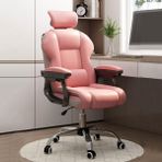 Ergonomik deri yönetici ofis koltuğu, yüksekliği ayarlanabilir döner ve tekerlekler, sırt desteği ve konfor için, oyun çalışmaları ve çalışma için ideal