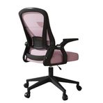 Ergonomik Mesh Bilgisayar Koltuğu Bel Desteği Açılır Kollar Döner Tekerlekler - Ev Öğrencileri için Rahat Oyun ve Ofis Masası Sandalyesi Makyaj (Pembe Başlıksız)