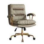 Ergonomik ofis koltuğu, altın metal ayaklı, döşemeli bilgisayar sandalyesi, ev, yatak odası, oturma odası, çalışma odası, yükseklik ayarı, şık tasarım, evrensel tekerlekler