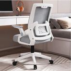 Ergonomik Ofis Koltuğu, Ayarlanabilir Kafalık Bel Desteği, Açılır Kolçaklar Sağlam Taban ve Tekerlekler Rahat Oyun Masası Sandalyesi Açık Gri