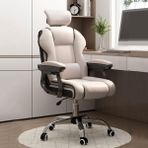 Ergonomik ofis oyun koltuğu ayarlanabilir yükseklik döner kol ve tekerlekler deri yönetici koltuğu sırt desteği ve lateks yastık yetişkinler için