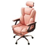 Ergonomik oyun koltuğu, ayaklıklı ayarlanabilir video oyun koltuğu, 360° dönebilen sessiz tekerlekler, yüksek yük kapasitesi, oyun odaları ve ofisler için mükemmeldirPembe