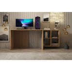 Ergonomik Oyuncu ve Çalışma Masası - 4 Bölmeli Raflı Meşe Ofis ve Bilgisayar Masası NRG-OYNM-1003 - 190X65