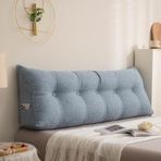 Ergonomik Sırt Desteği Boyun Omuz ve Bel için Takoz Yastık - Çıkarılabilir ve Yıkanabilir Kapak Okuma ve TV Yastığı 60 cm Mavi ve Beyaz