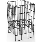 Ergonomik Tasarım 40x40 Katlanır Tel Havuz Sepeti Siyah – Market, Avm, ve Bakkal İçin İdeal Ürün Teşhir Standı – 3 Kadem