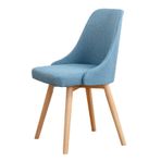 Ergonomik Tasarım ve Masif Ahşap Ayaklı Modern Vurgu Yemek Sandalyeleri Mutfak Kulübü Restoran Ofis Tezgahı ve Aile için Döşemeli Tabureler Mavi Renk