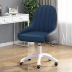 Ergonomik tekerlekli ofis koltuğu, yüksekliği ayarlanabilir, modern deri masa sandalyesi, ev, ofis ve yatak odası için, koyu gri ve mavi makyaj taburesi, rahat bilgisayar koltuğu