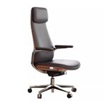 Ergonomik Yüksek Sırtlı Deri Ofis Koltuğu Yetişkinler için - Ayarlanabilir Döner Masa Sandalyesi, Pedli, Açılır Kollu, Yuvarlanan Yönetici Görev Koltuğu, Ev ve Çalışma için (Gri)