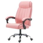 Ergonomik yüksek sırtlı ofis koltuğu, ayarlanabilir pembe yönetici masası sandalyesi, yastıklı oyun koltuğu, kolçaklı döner koltuk ve tekerlekler konfor ve stil için