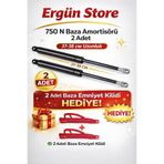 Ergün Baza Amortisörü 750 N , Baza Pistonu ( 1 Çift / Takım ) Emniyet Kilidi Hediyeli