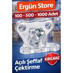 Ergün Store Açılı Şeffaf Çektirme Köşe Plastik Kırılmaz Dolap Bağlantı Elemanı - 500 Adet