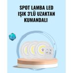 Ergün Store Ev Ofis Kamp Için Uygun Uzaktan Kumandalı Yapışkanlı Kablosuz LED Spot Lambalar - Lisinya