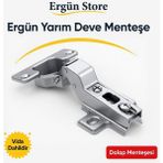 Ergün Store Han Mobilya Dolap Kapak Menteşesi Yarım Deve Tas Menteşe - 1 Adet Han