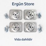 Ergün Store Metal Sehpa ve Ahşap Ayak Bağlantı Aparatı Açılı Ayak Aparatı Zigon Sehpa Masa Koltuk Metal - 4 Adet