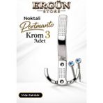 Ergün Store Noktalı Portmanto Vestiyer Duvar Dolap Elbise Askısı Gümüş Metal Mobilya Kapı Askılığı Askılık 3 Adet