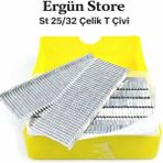 Ergün Store St 25 , St 32 Çelik T Başlı Çelik Çivi 2.000 Adet (1 Paket) - St25