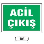 Ergündoğdu 102 Acil Çıkış PVC Uyarı Levhası 25 x 35 cm