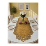Ergüven Home Hardal Sarısı Süet Kumaş Runner 40x140 Cm Masa Boyu - Modern Tasarım