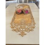 Ergüven Home Hardal Sarısı Süet Kumaş Runner Konsol Boyu 40X120 Cm - 40 x 120 cm