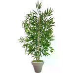 ERHAN FLOWERS ÇİÇEK & DEKORASYON 100 Cm 4 Gövdeli Yapay Bambu Agacı Beyaz Plastik Saksı ypy.agç.00373