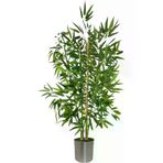 ERHAN FLOWERS ÇİÇEK & DEKORASYON 130 Cm 4 Gövdeli Yapay Bambu Agacı Metal Saksı ypy.agç.00382
