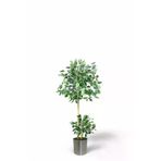 ERHAN FLOWERS ÇİÇEK & DEKORASYON 130 Cm Ficus Yapay Ağaç Bambu 2 Gövdeli Metal Saksı ypy.agç.00295