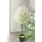 ERHAN FLOWERS ÇİÇEK & DEKORASYON Beyaz Yapay Ağaç Bahardalı 180 Cm Siyah Gold Saksı ypy.agç.00275