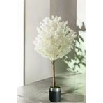 ERHAN FLOWERS ÇİÇEK & DEKORASYON Beyaz Yapay Ağaç Bahardalı 180 Cm Siyah Gümüş Saksı ypy.agç.00274