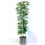 ERHAN FLOWERS ÇİÇEK & DEKORASYON Dekoratif Yapay Yapraklı 3 Gövde Bambu Ağacı 130 Cm Bambu Metal Saksı ypy.agç.00217