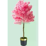 ERHAN FLOWERS ÇİÇEK & DEKORASYON Pembe Yapay Ağaç Bahardalı 180 Cm Siyah Gold Saksı ypy.agç.00265